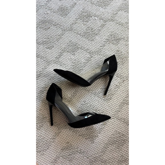Zara Black Pointed Toe Stiletto Heels Clear PVC Pumps Party Shoes - Picture 1 of 13